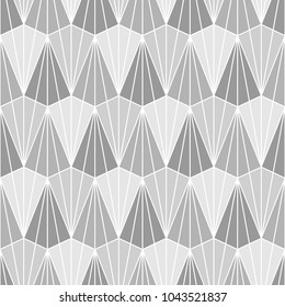 Seamless pattern with triangle shapes. Interlocking triangles tessellation background. Image with repeated triangular figures. Modern japanese motif. Tiles wallpaper. Digital paper for print. Vector.