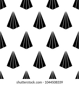 Seamless pattern with triangle shapes. Triangles background. Image with repeated triangular figures. Modern japanese motif. Ornamental wallpaper. Kites illustration. Digital paper for print. Vector.