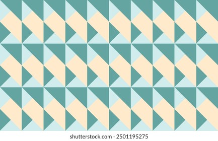 seamless pattern with triangles, abstract triangle geometric beige green and blue background patch work seamless repeat style, turbine replete image design for fabric printing