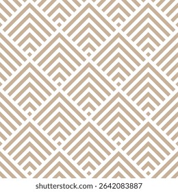 Seamless pattern of triangles arranged diagonally in light brown color