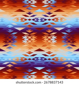 Seamless pattern of a triangles.. Aztec geometric ornament. Vector illustration. Seamless pattern.
