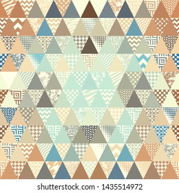 Seamless pattern of a triangles.. Aztec ornament. Vector image.
