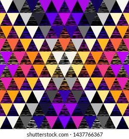 Seamless pattern of a triangles.. Aztec ornament. Vector image.