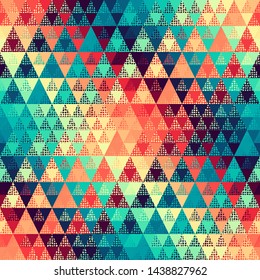 Seamless pattern of a triangles.. Aztec ornament. Vector image.