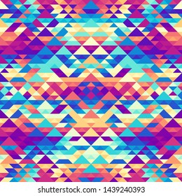 Seamless pattern of a triangles.. Aztec ornament. Vector image.