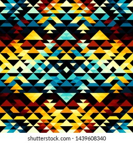 Seamless pattern of a triangles.. Aztec ornament. Vector image.