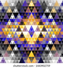 Seamless pattern of a triangles.. Aztec ornament. Vector image.