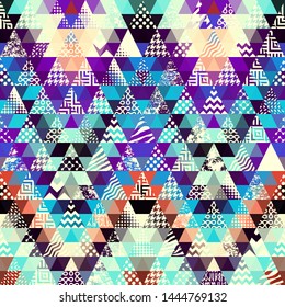 Seamless pattern of a triangles.. Aztec ornament. Vector image.
