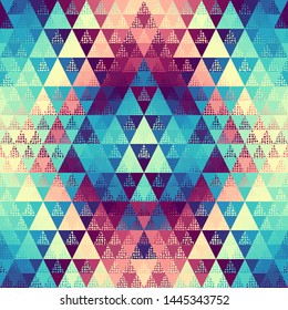 Seamless pattern of a triangles.. Aztec ornament. Vector image.