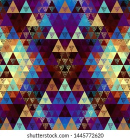 Seamless pattern of a triangles.. Aztec ornament. Vector image.