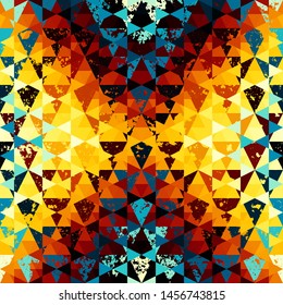 Seamless pattern of a triangles.. Aztec ornament. Vector image.