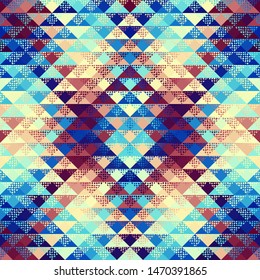 Seamless pattern of a triangles.. Aztec ornament. Vector image.