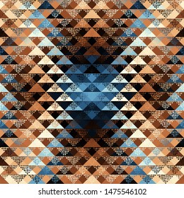 Seamless pattern of a triangles.. Aztec ornament. Vector image.