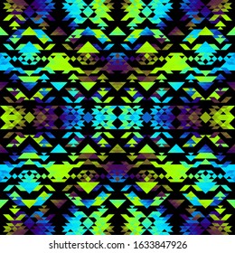 Seamless pattern of a triangles.. Aztec ornament. Vector image. Seamless pattern.