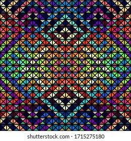 Seamless pattern of a triangles.. Aztec ornament. Vector image. Seamless pattern.
