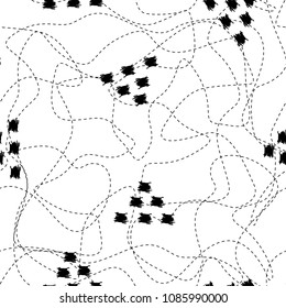 Seamless pattern from triangles in brush strokes technique .Trendy. Vector illustration