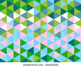 Seamless pattern with triangles with cool and warm pastel colors. Colors of trendy palette