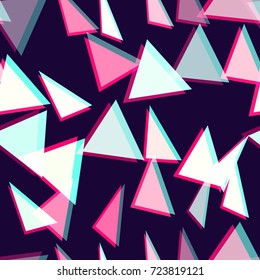 Seamless Pattern with Triangles. Decoration, Fashion Texture. Cloth, Textile, Linen, Fabric, Ad Design Background. Seamless Triangular Pattern