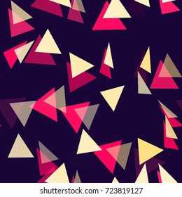 Seamless Pattern with Triangles. Decoration, Fashion Texture. Cloth, Textile, Linen, Fabric, Ad Design Background. Seamless Triangular Pattern