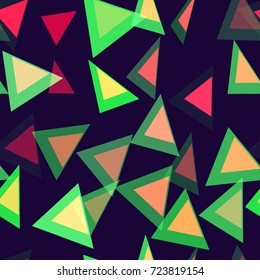 Seamless Pattern with Triangles. Decoration, Fashion Texture. Cloth, Textile, Linen, Fabric, Ad Design Background. Seamless Triangular Pattern