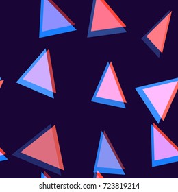 Seamless Pattern with Triangles. Decoration, Fashion Texture. Cloth, Textile, Linen, Fabric, Ad Design Background. Seamless Triangular Pattern