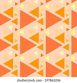 Seamless pattern of triangles of different colors and sizes. Ethnic motives.