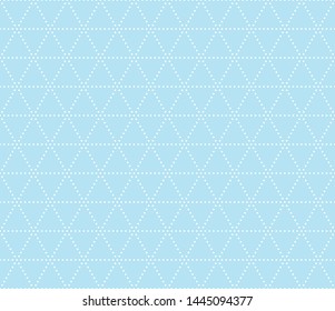Seamless pattern of triangles and dots. Geometric dotted background.