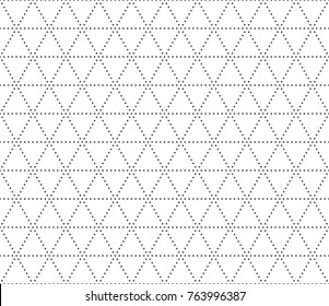 Seamless pattern of triangles and dots. Geometric dotted background. Vector illustration. Good quality. Good design.