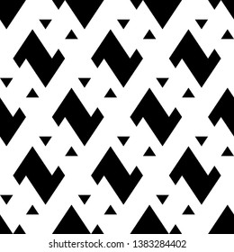 Seamless pattern. Triangles, figures ornament. Polygons wallpaper. Simple figures backdrop. Ethnic motif. Geometric background. Digital paper, textile print, web design, abstract. Vector.