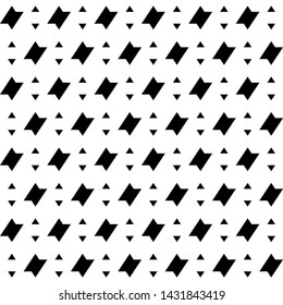 Seamless pattern. Triangles, figures ornament. Polygons wallpaper. Simple shapes backdrop. Ethnic motif. Geometric background. Digital paper, textile print, abstract. Vector