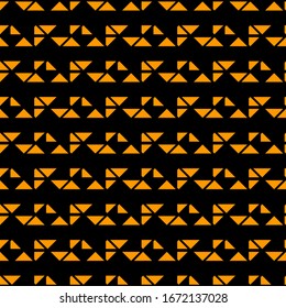 Seamless pattern. Triangles, figures ornament. Ethnic wallpaper. Mosaics background. Digital paper, web design, textile print, abstract. Simple shapes backdrop. Geometric motif. Vector artwork