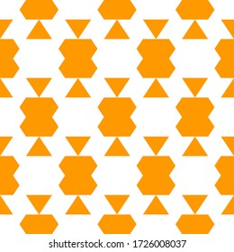 Seamless pattern. Triangles, figures ornament. Polygons wallpaper. Simple shapes backdrop. Ethnic motif. Geometric background. Digital paper, textile print, abstract. Vector.