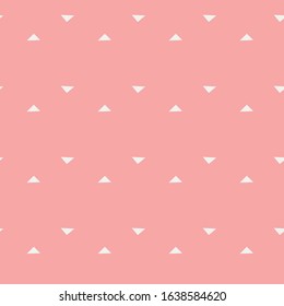 Seamless pattern of triangles floating on a pink background