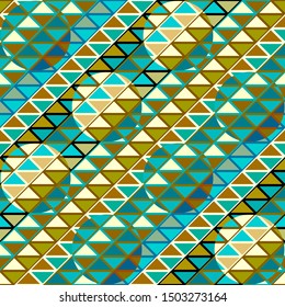 Seamless pattern. Pattern of triangles in geometric collage style. Vector image.
