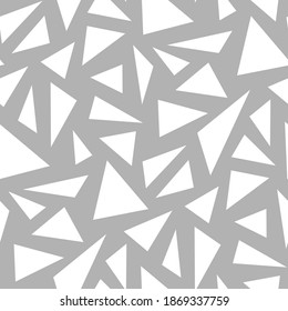 Seamless pattern with triangles geometric endless ornament. Abstract modern flat simple texture. Vector background.