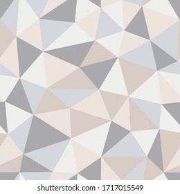 Seamless pattern from triangles. Grey colors. Triangulation texture. Tiled background. Changeable colors.