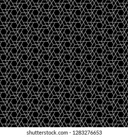 Seamless pattern of triangles and hexagons. Geometric background. Vector illustration. Good quality. Good design.