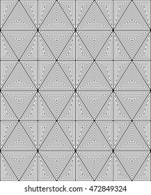 Seamless pattern of triangles. The pattern of the lines. Monochrome image.