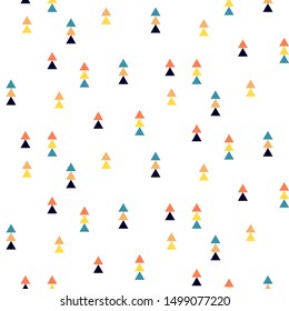 Seamless pattern with triangles minimalistic tribal style vector.