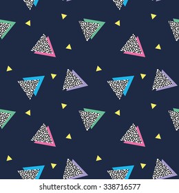 Seamless pattern with triangles in nineties style 2