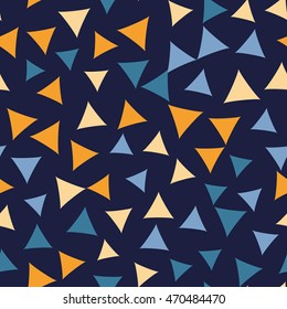 Seamless pattern with triangles on a dark background