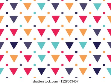 Seamless pattern with triangles on a white background. Vector repeating texture.