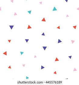 Seamless pattern with triangles on a white background. Vector repeating texture.