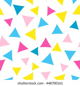 Seamless pattern with triangles on a white background. Vector repeating texture.