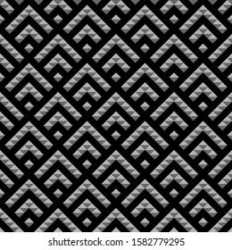 Seamless pattern. Triangles ornament. Geometric figures background. Ethnic motif. Digital paper, textile print, web design, abstract. Triangular shapes backdrop. Geometrical wallpaper. Vector artwork.
