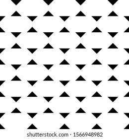 Seamless pattern. Triangles ornament. Geometrical wallpaper. Triangular shapes backdrop. Geometric figures background. Polygons motif. Digital paper, textile print, web design, abstract. Vector art.