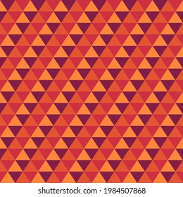Seamless pattern. Triangles ornament. Tiles backdrop. Triangular shapes wallpaper. Geometric background. Ethic motif. Digital paper. Geometrical web designing. Mosaic textile print. Vector artwork.