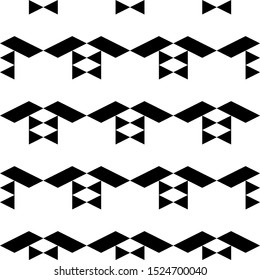 Seamless pattern. Triangles, parallelograms ornament. Triangular, quadrangular shapes wallpaper. Ethnic motif. Simple background. Geometric backdrop. Digital paper, textile print, web design. Vector.