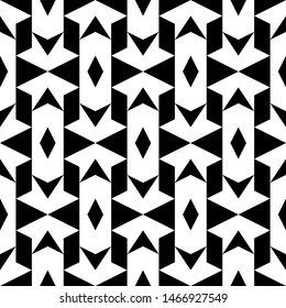 Seamless pattern. Triangles, parallelograms, rhombuses, arrows background. Shapes wallpaper. Ethnic motif. Simple ornament. Geometric backdrop. Digital paper, textile print, web design, abstract.
