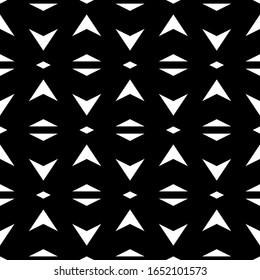 Seamless pattern. Triangles, rhombuses, figures ornament. Mosaics background. Geometric motif. Simple shapes backdrop. Ethnic wallpaper. Digital paper, web design, textile print, abstract. Vector.